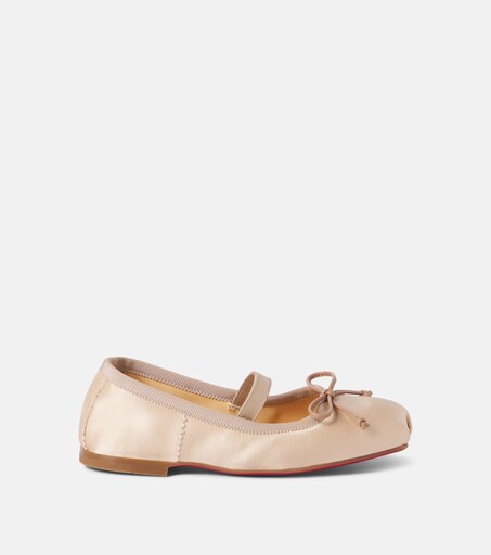 Christian Louboutin Kids 바바렛 크레페 새틴 발레 플랫
