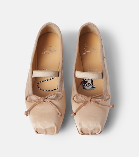 Christian Louboutin Kids 바바렛 크레페 새틴 발레 플랫
