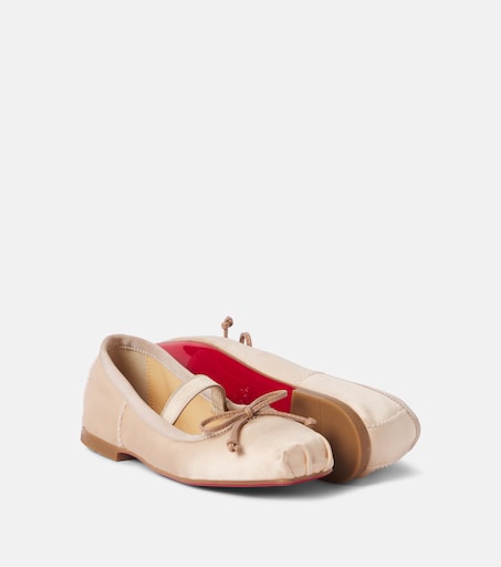 Christian Louboutin Kids 바바렛 크레페 새틴 발레 플랫