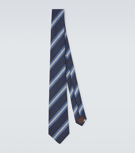 Canali Striped wool and silk tie
