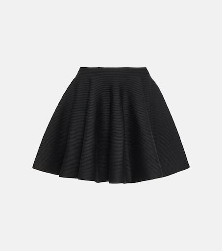 Ribbed-knit wool-blend miniskirt in black - Alaia | Mytheresa