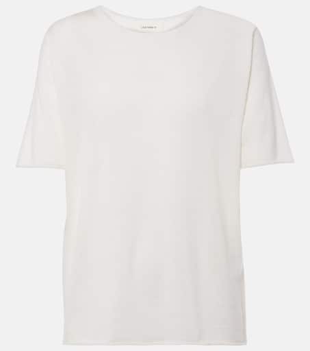 Tシャツ・カットソー Lisa Yang White Ari Cashmere T-Shirt P00955587.jpg