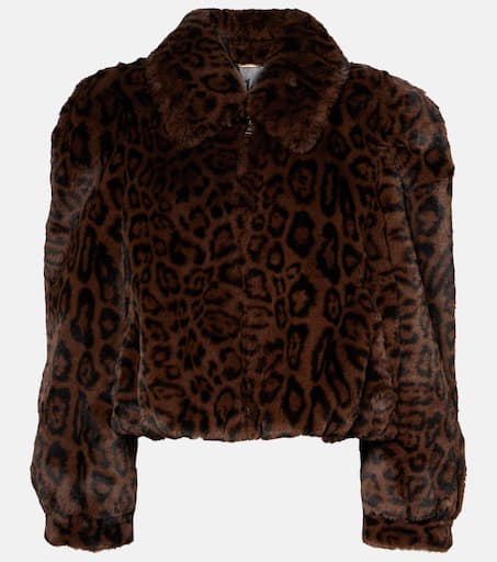 【NOT KNOWING】White Leopard Crop Fur Jacket Hulda Leopard Printed Faux Fur Jacket-Sunfere – sunfere