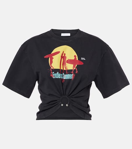 Tシャツ・カットソー Rabanne Cropped T-Shirt With Knotted Front Detail Rabanne Cropped T-Shirt With Knotted Front Detail | THE LIST