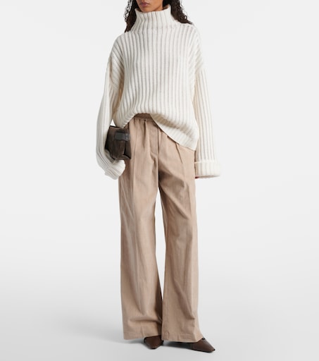 BRUNELLO CUCINELLI 코튼 골덴 와이드 팬츠
