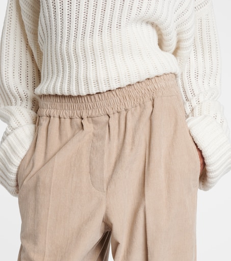 BRUNELLO CUCINELLI 코튼 골덴 와이드 팬츠