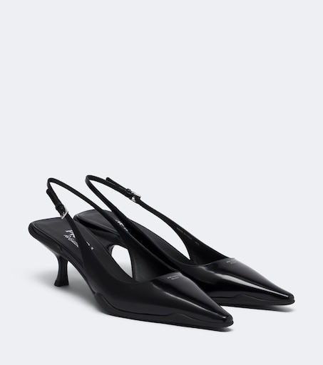 Leather slingback pumps