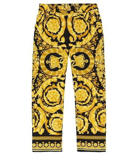 パンツ VERSACE VISCOSE BLEND JACQUARD PANTS WITH GREEK LUREX PRINT VERSACE - VISCOSE BLEND JACQUARD PANTS WITH GREEK LUREX