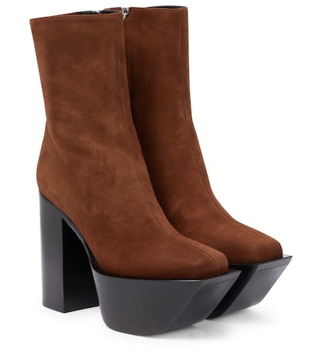 Brown suede platform boots clearance