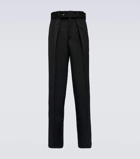 Mid-rise wide-leg wool pants in black - Jil Sander | Mytheresa