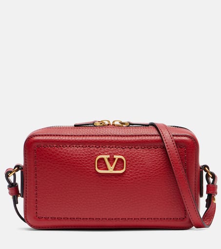 【VALENTINO】 Alltime Mini leather crossbody bag Valentino Garavani Alltime Leather Mini Crossbody Bag
