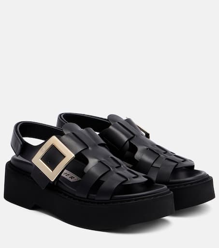Viv' Rangers leather platform sandals in black - Roger