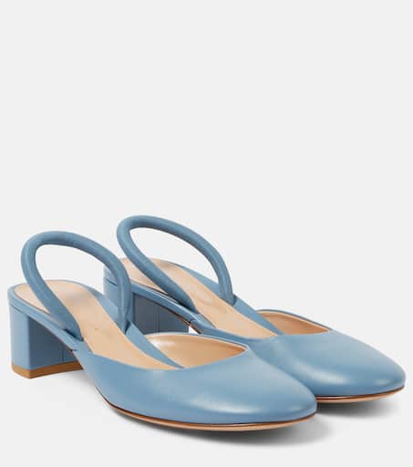 【Gianvito Rossi】 Tivoli 45メタリックレザーミュール Tivoli 45 metallic leather mules in gold - Gianvito Rossi