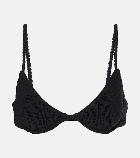 black smocked bikini top