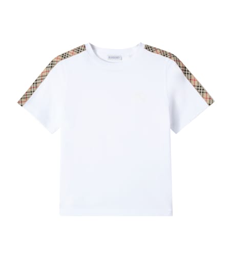 Burberry Check cotton jersey T-shirt in white - Burberry Kids