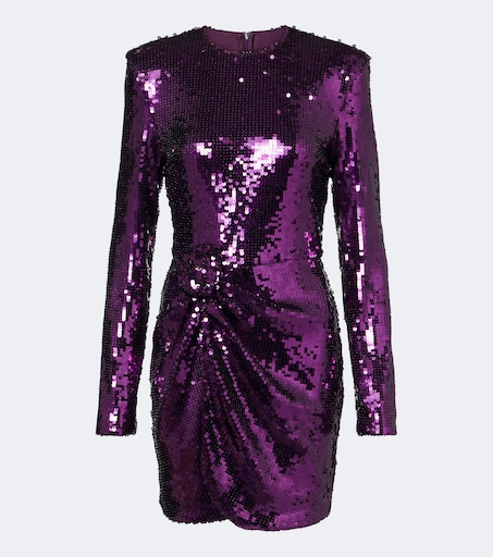 Gathered sequined minidress