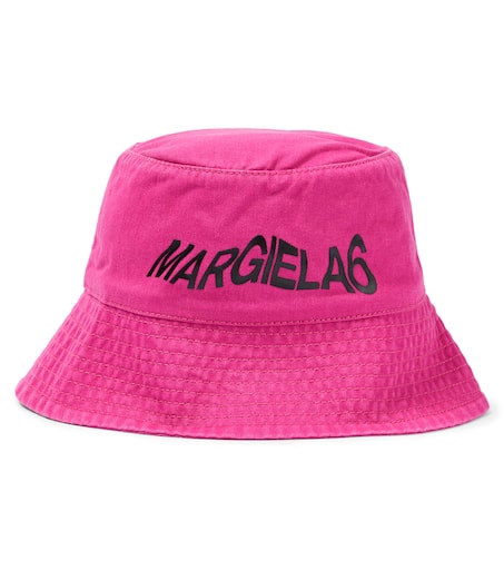 Logo cotton bucket hat in pink - MM 6 Maison Margiela Kids | Mytheresa