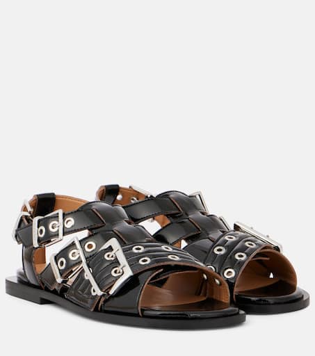 【GANNI】Buckle Double Strap Platform Sandals/全国送料無料 GANNI buckled platform sandals | REVERSIBLE