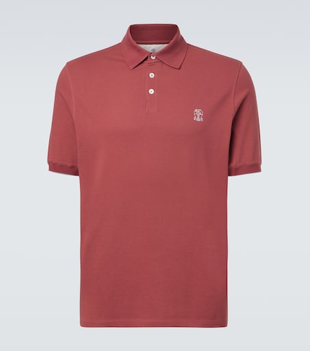 Brunello Cucinelli Logo cotton piqué polo shirt