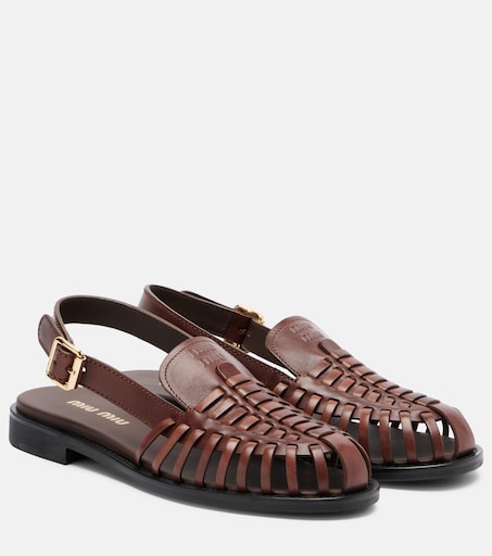 Leather slingback fisherman sandals
