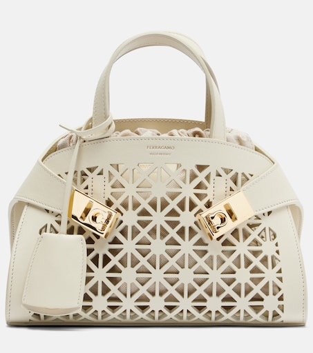 Hug Mini laser-cut leather top-handle bag