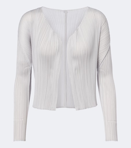 Basics pleated cardigan in grey - Pleats Please Issey Miyake