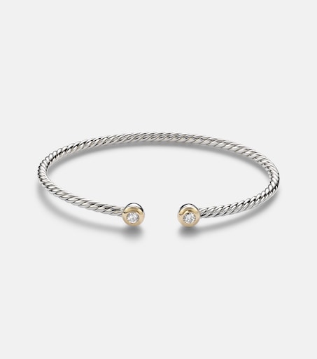 Micro Cable Flex® 925 sterling silver and 14kt gold bangle