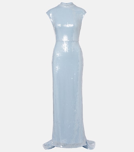Sequined gown in blue - Rotate | Mytheresa