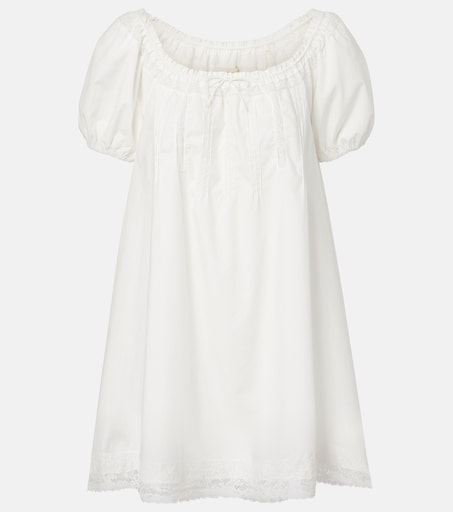 Galle lace-trimmed cotton minidress