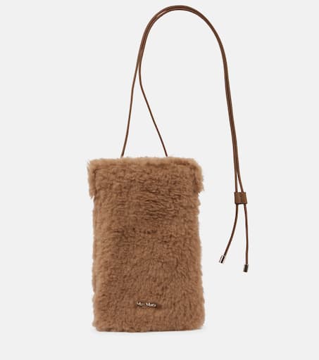 【Max Mara】 Phony leather-trimmed canvas phone pouch Phony leather-trimmed canvas phone pouch in multicoloured