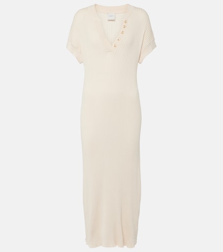 Aria ribbed-knit cotton jersey midi dress in white - Varley | Mytheresa