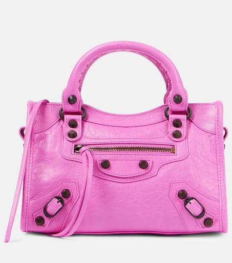 Le City Mini leather shoulder bag in pink - Balenciaga