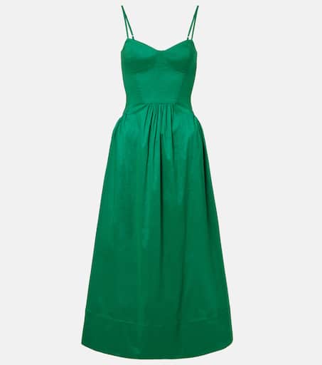 ◆関税込【REBECCA VALLANCE】Bailey belted pleated midi dress Bailey belted pleated midi dress in green - Rebecca Vallance