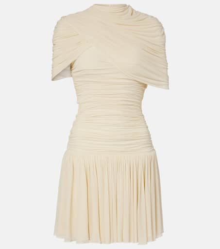 Shirred minidress in beige - Magda Butrym | Mytheresa
