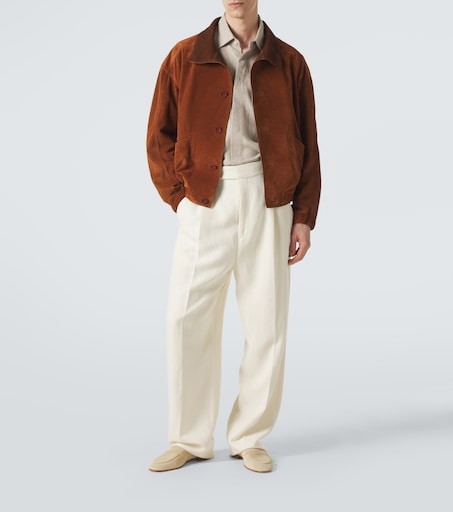 ZEGNA 스웨이드 봄버 자켓