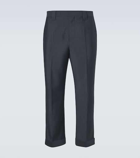 Versace Cropped wool and mohair straight pants
