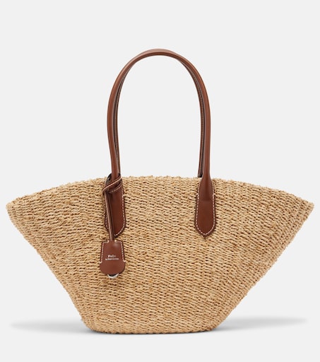 Bellport Medium raffia basket bag in beige - Polo Ralph Lauren