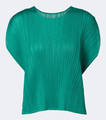 Monthly Colors: July pleated top in green - Pleats Please Issey