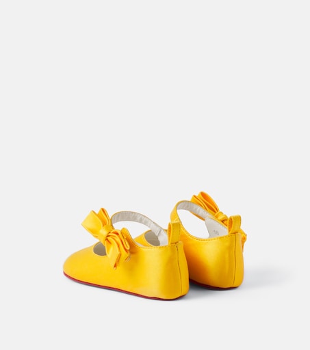 Christian Louboutin Kids 베이비 루 베이브 크레이프 새틴 발레 플랫