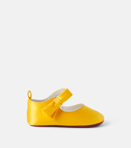 Christian Louboutin Kids 베이비 루 베이브 크레이프 새틴 발레 플랫