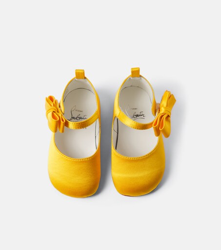 Christian Louboutin Kids 베이비 루 베이브 크레이프 새틴 발레 플랫