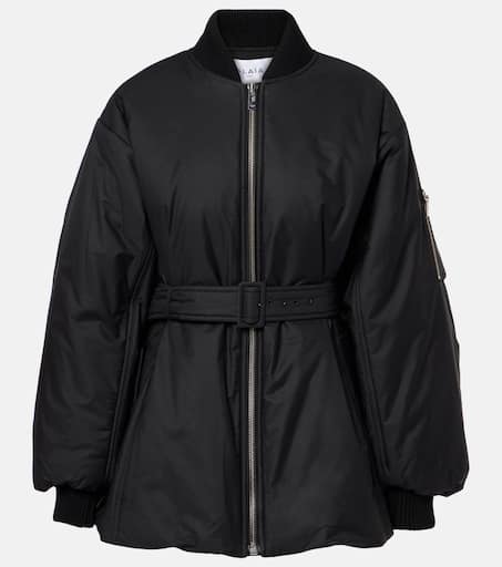 Belted cotton-blend jacket in black - Alaia | Mytheresa