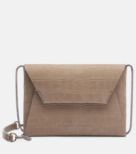 クラッチバッグ BRUNELLO CUCINELLI Woman Clutch Brown MB39D2697 C300 Brunello Cucinelli - Quartz Leather Woven Monili Strap Clutch