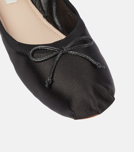 Black satin hot sale ballet flats