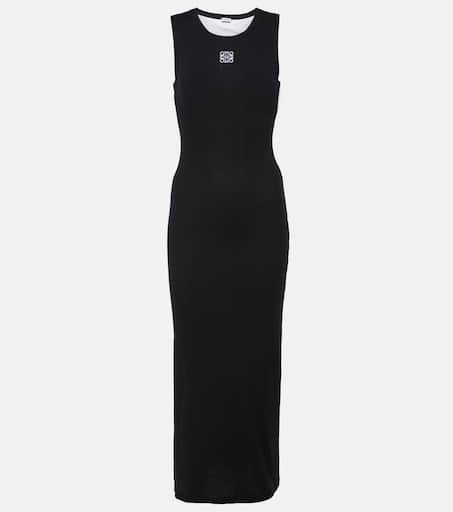 Anagram cotton jersey maxi dress in black - Loewe | Mytheresa