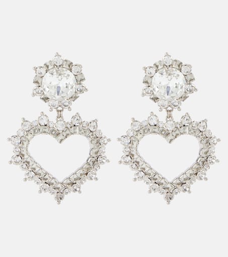 ピアス ALESSANDRA RICH EARRING SQUARE CRYSTAL (FABA3173J0004 0001) Crystal-embellished clip-on earrings in silver - Alessandra