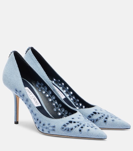 Love 85 embroidered denim pumps in blue - Jimmy Choo | Mytheresa