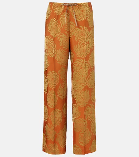 毎日が輝く【Dries Van Noten】Leopard-print wide-leg pants Leopard-print wide-leg pants in green - Dries Van Noten