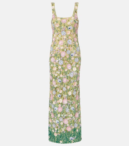 LA FUORI Embellished floral gown
