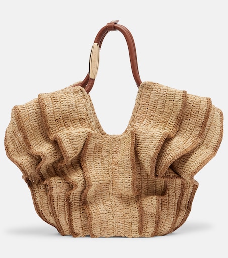 Goldentime Small raffia shoulder bag in beige - Zimmermann | Mytheresa